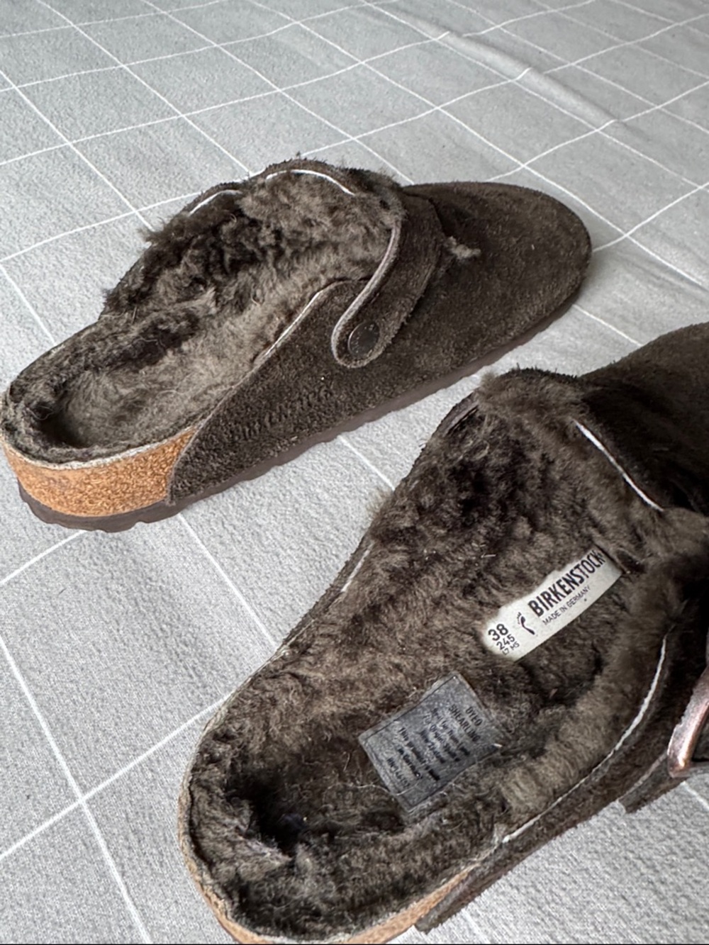 Birkenstock shearling Lined Brown Suede Boston Clogs - Picture 5 of 10